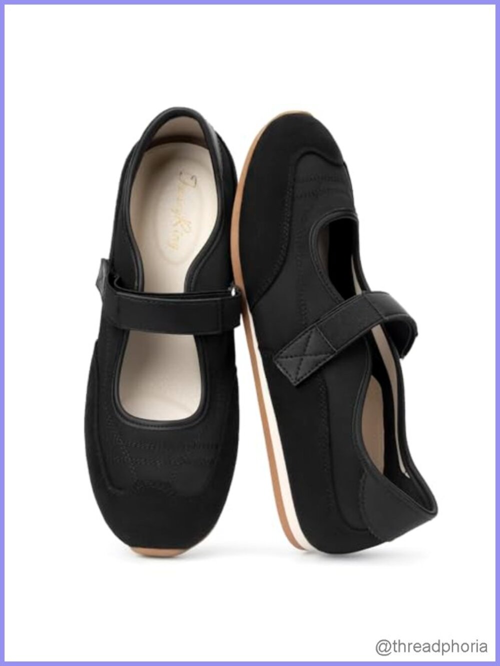 Women's Mary Jane Ballet Sneakers Adjustable Elastic Strap Comfort Walking Shoes